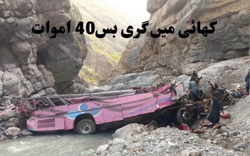  پاکستان میں مسافر بس کھائی میں گری ،40 افراد ہلاک 